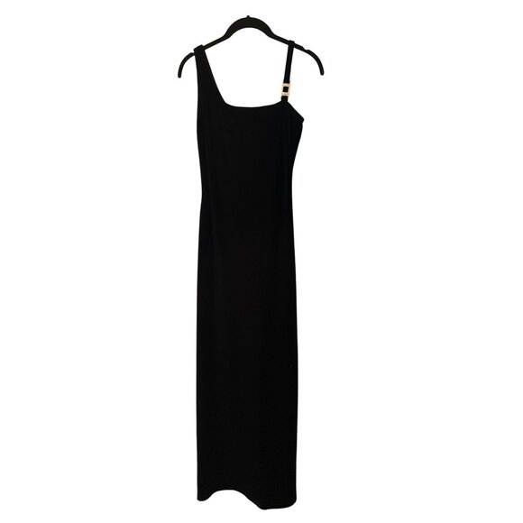 Jessica McClintock Gunne Sax Black VIntage 80s Formal Dress Sparkle Accent7/8 - Picture 1 of 6